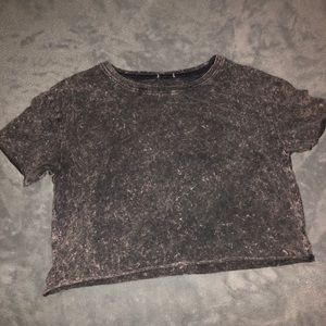 Black T-shirt crop top